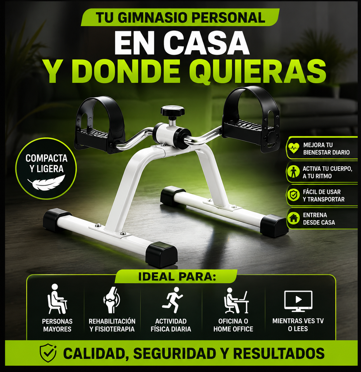 Pedalera Activa 2 en 1™ para Piernas y Brazos