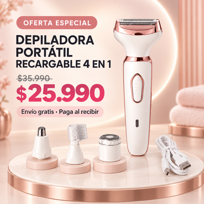 Depiladora Portátil Recargable 4 En 1