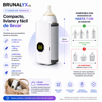 ThermoBaby™ – Compacto, liviano, compatible con mamaderas hasta 7cm