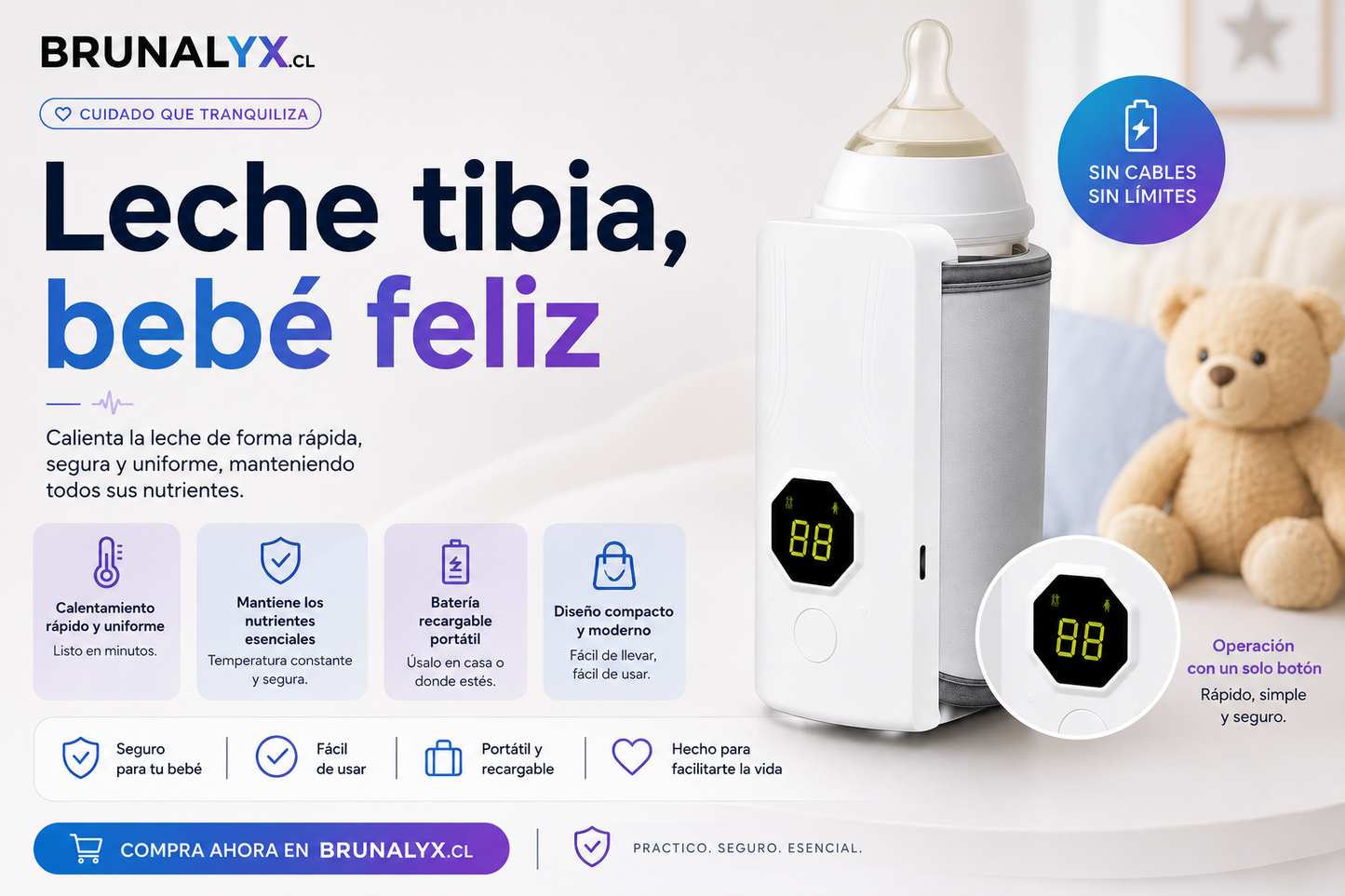 ThermoBaby™ – Calentador Portátil de Mamaderas con Pantalla Digital