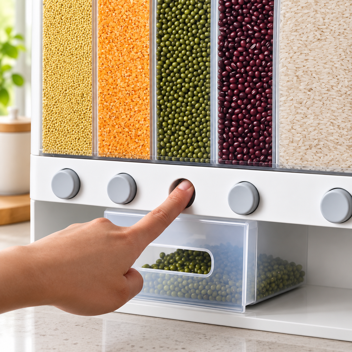 Dispensador y Organizador de Granos y Cereales 6 en 1 - 10 L