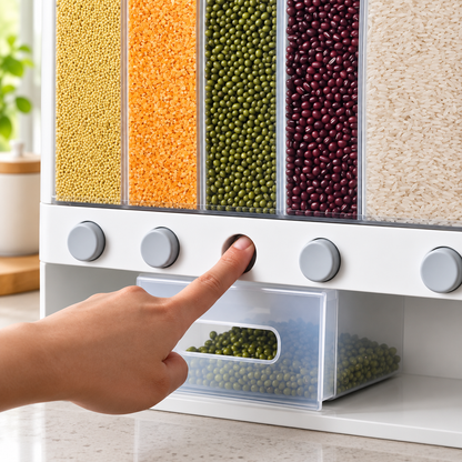 Dispensador y Organizador de Granos y Cereales 6 en 1 - 10 L