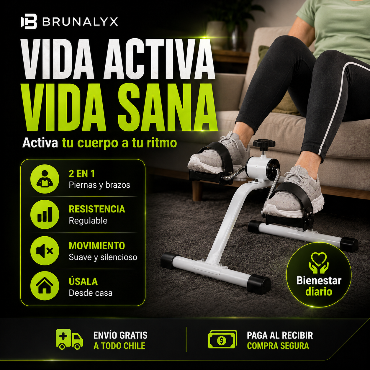 Pedalera Activa 2 en 1™ para Piernas y Brazos