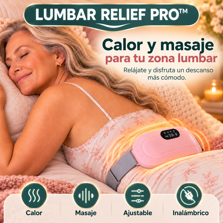 Lumbar Relief Pro™  Cinturón Térmico con Masaje Vibratorio para Espalda Baja