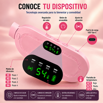 Lumbar Relief Pro™  Cinturón Térmico con Masaje Vibratorio para Espalda Baja