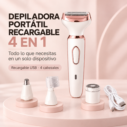 Depiladora Portátil Recargable 4 En 1